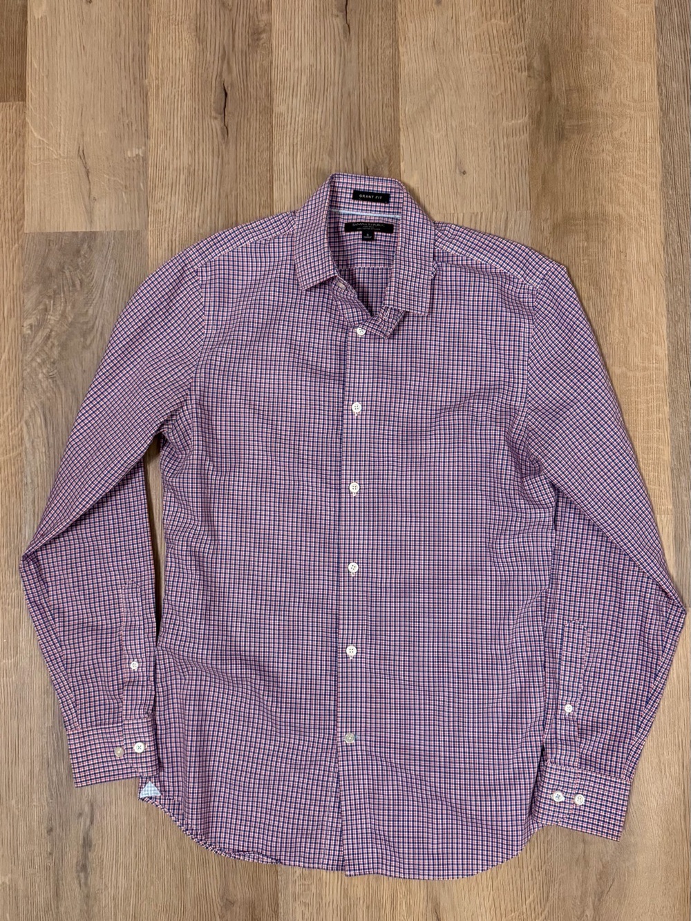 Banana Republic Grant Fit Check Button Down Shirt Men’s Small